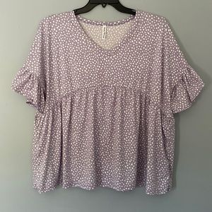 Plus Size Purple Flowy Top